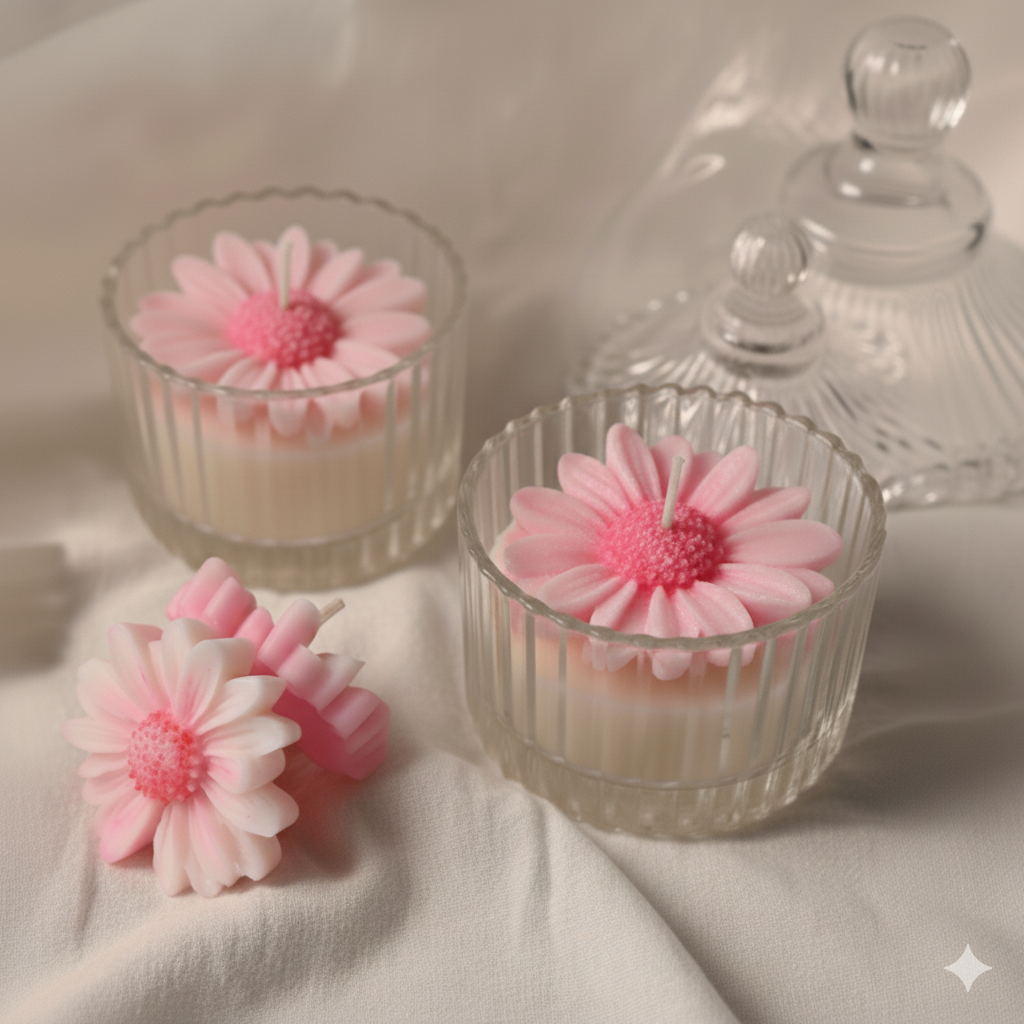 Handmade Daisy Scented Candles