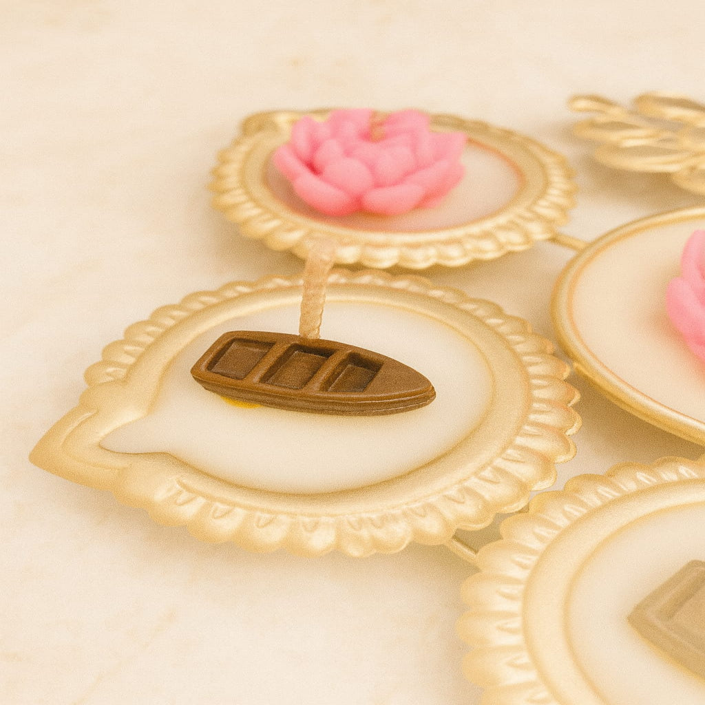 Golden Peacock Urli Festive Candle