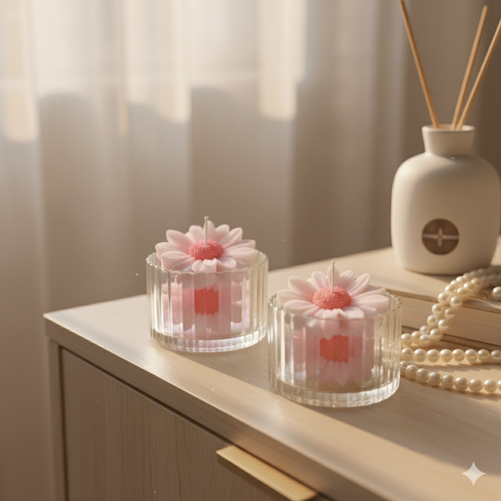 Handmade Daisy Scented Candles