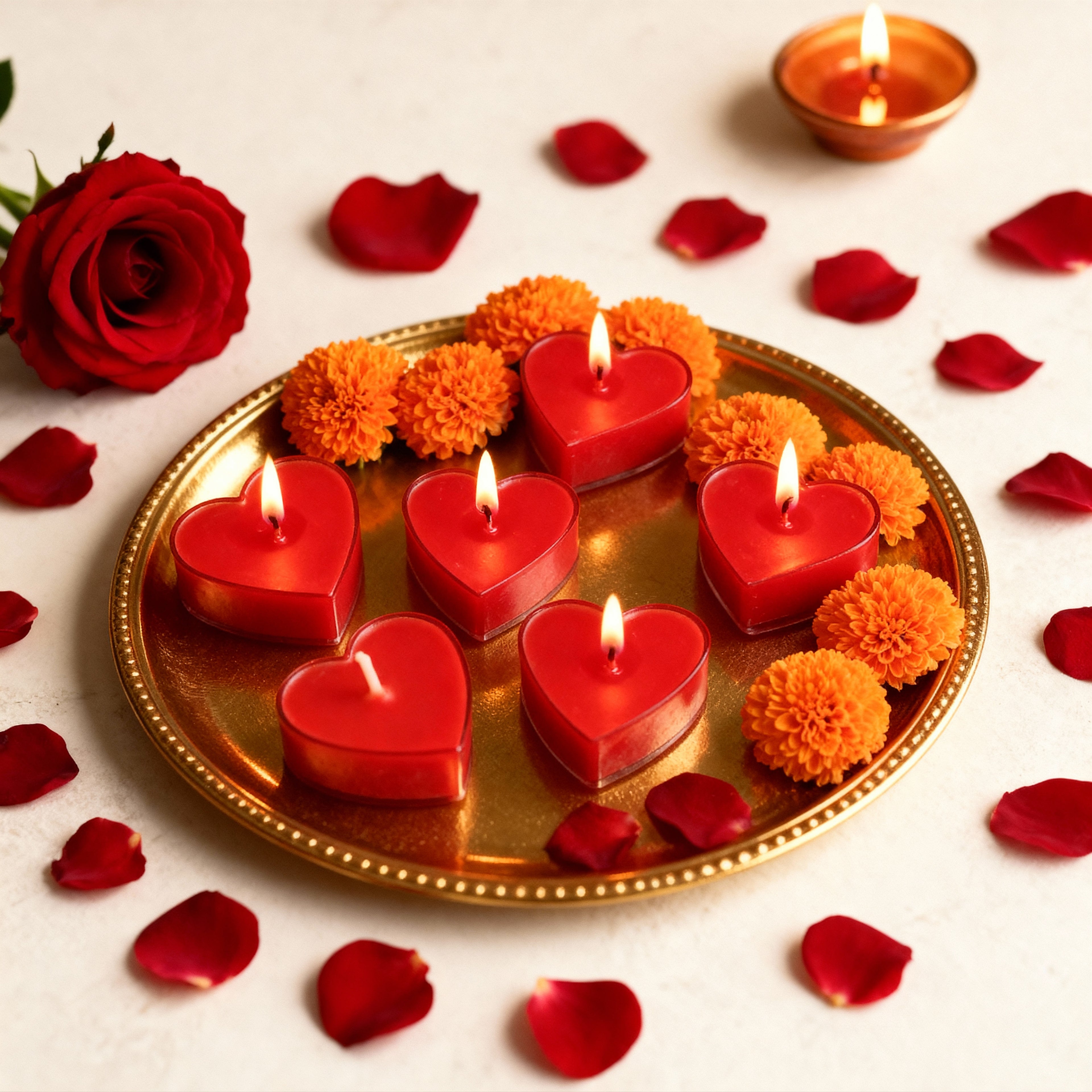 Amour Heart - Scented Tealight Candles (Set of 5)